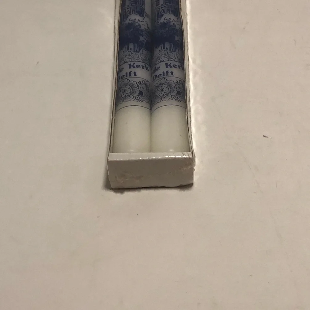 Holland Blue and White Decorative Candles